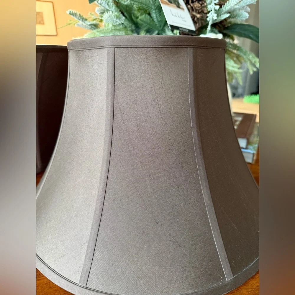 RH Restoration Hardware Mocha Brown Silk Lampshades 🌿